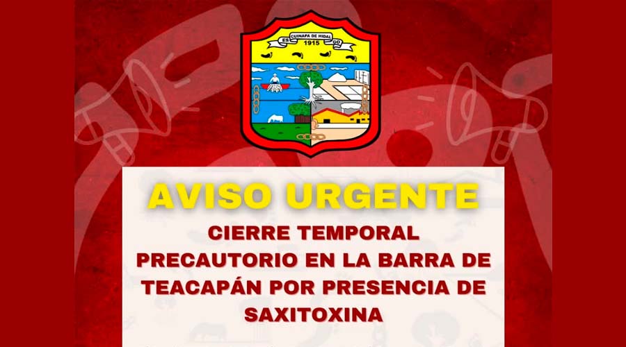 Cierran barra de teacapán por presencia de marea roja