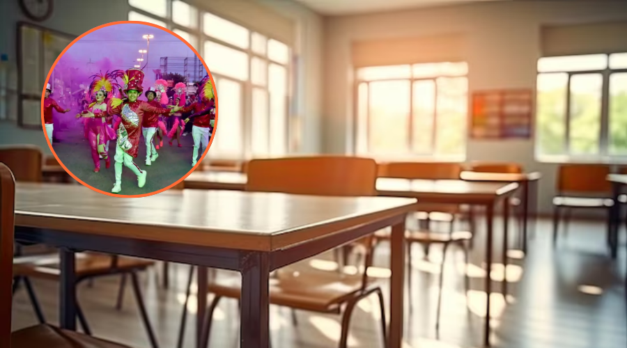 Salón de clases vacío.