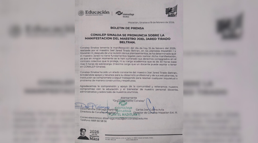 Comunicado del Conalep Mazatlán 1