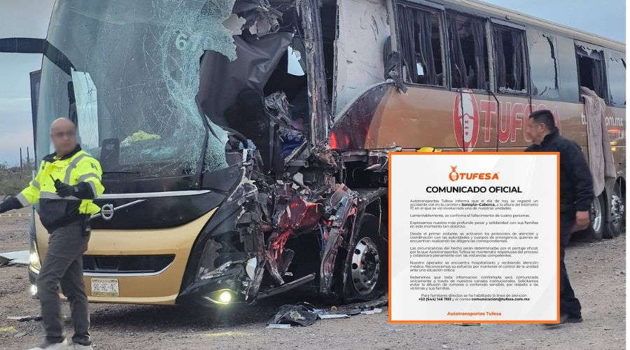 Comunicado de Tufesa tras el accidente en Sonora.