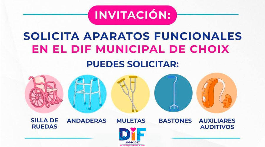 DIF Choix invita a solicitar aparatos