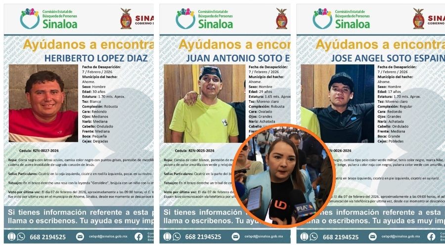 Fichas d ebúsqueda y La fiscal General del Estado, Claudia Zulema Sánchez Kond