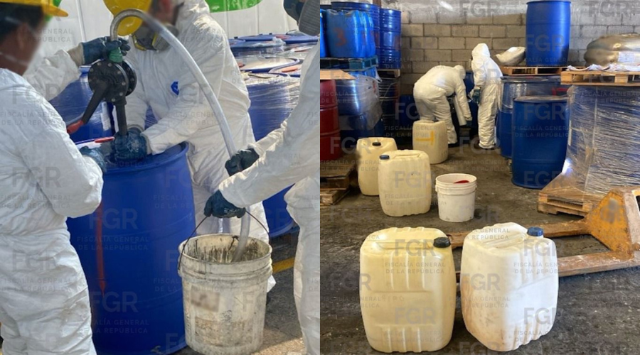 Elementos de FGR realizando protocolo de destrucción controlada de drogas