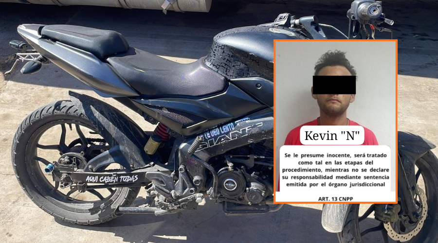 Detención de un hombre y la recuperación de una motocicleta con reporte de robo en Mazatlán.