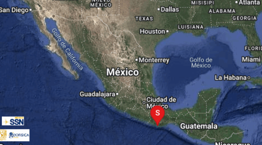 El Servicio Sismológico Nacional reporta sismo en Oaxaca.