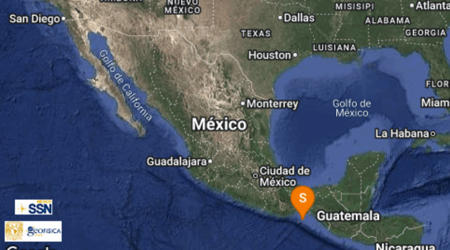 El Servicio Sismológico Nacional reporta sismo en Oaxaca.