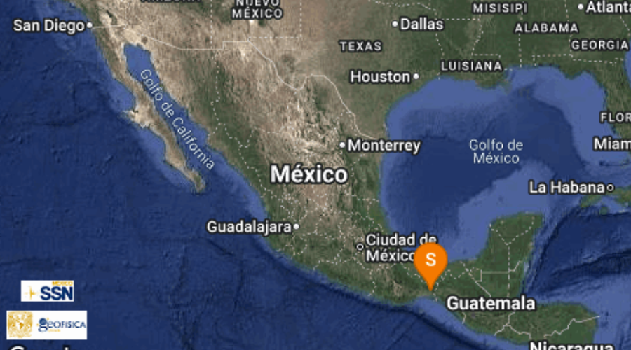 El Servicio Sismológico Nacional reporta sismo en Oaxaca.