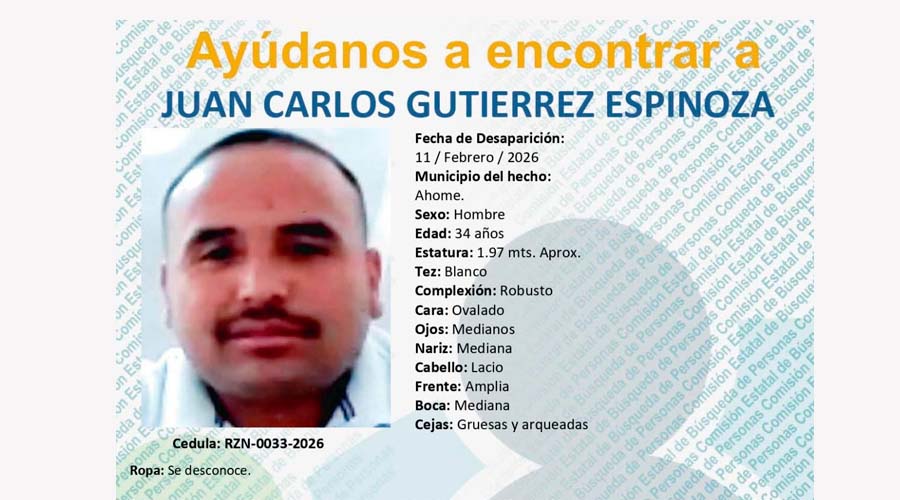 Ficha de búsqueda de Juan Carlos Gutiérrez