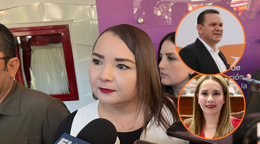 En grande Claudia Zulema Sánchez Kondo y en círculos Sergio Torres y Elizabeth Montoya