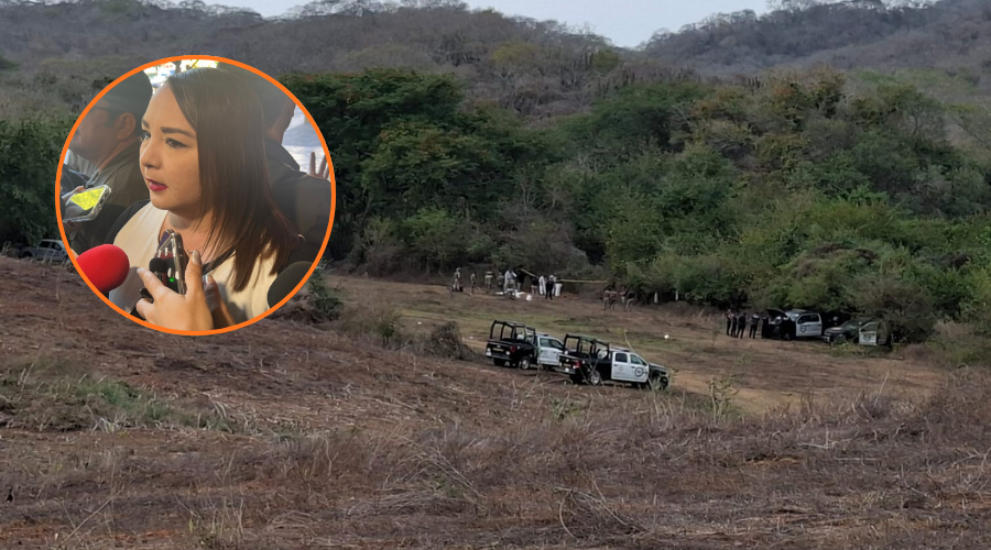 En grande terreno serrano donde hay elementos de seguridad y en circulo Fiscal
