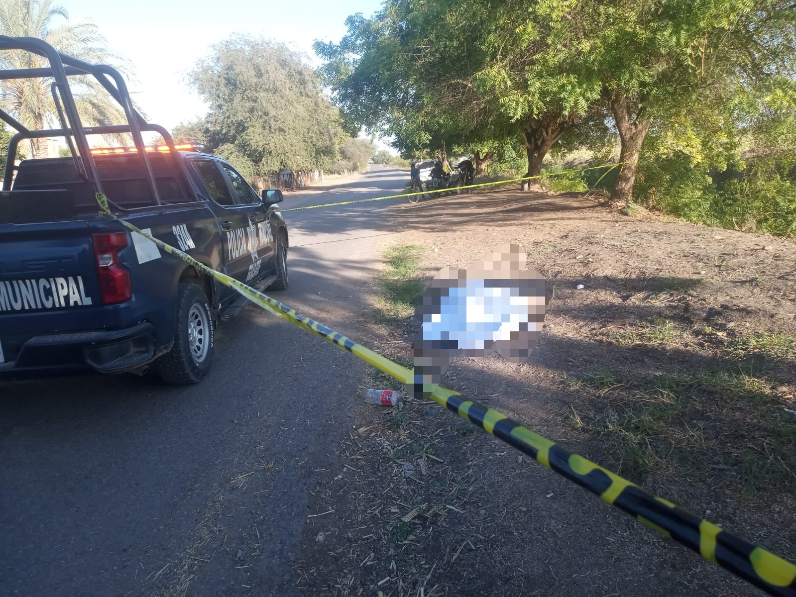 Zona acordonada en donde se encontraba Guadalupe.