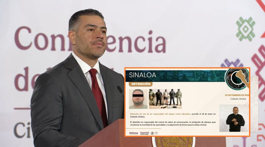 Omar García Harfuch durante la mañanera