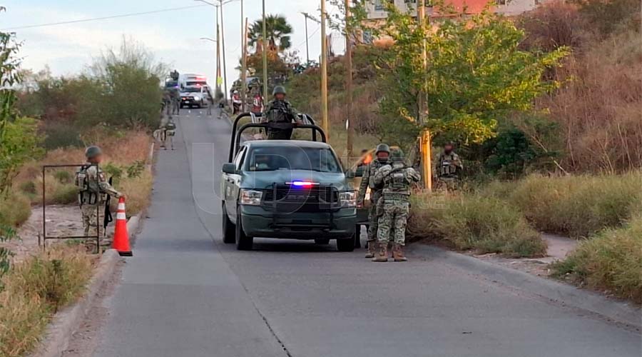 Elementos del Ejército Mexicano en Lomas de San Isidro, Culiacán