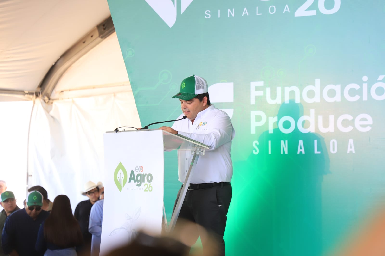 Jesús Alberto Rojo Plascencia, presidente de la Confederación de Asociaciones Agrícolas del Estado de Sinaloa (Caades), en la Expo Agro 2026.