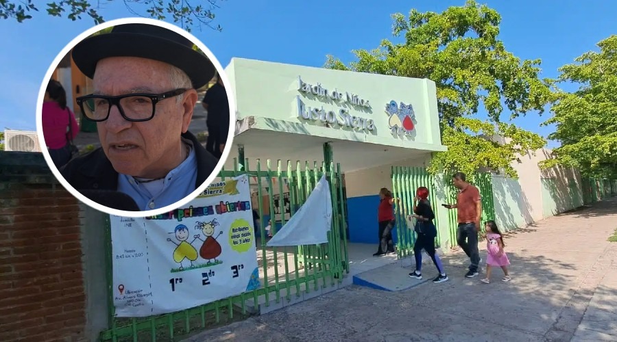 Instalaciones de plantel escolar y la imagen de José Cruz Macías Dueñas