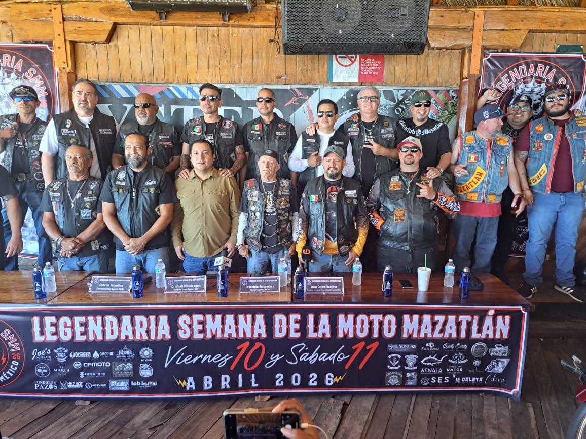 Conferencia de prensa para anunciar la Legendaria Semana de la Moto Mazatlán.
