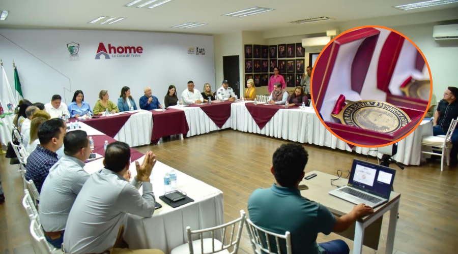En grande reunión de cabildo y en circulo medalla