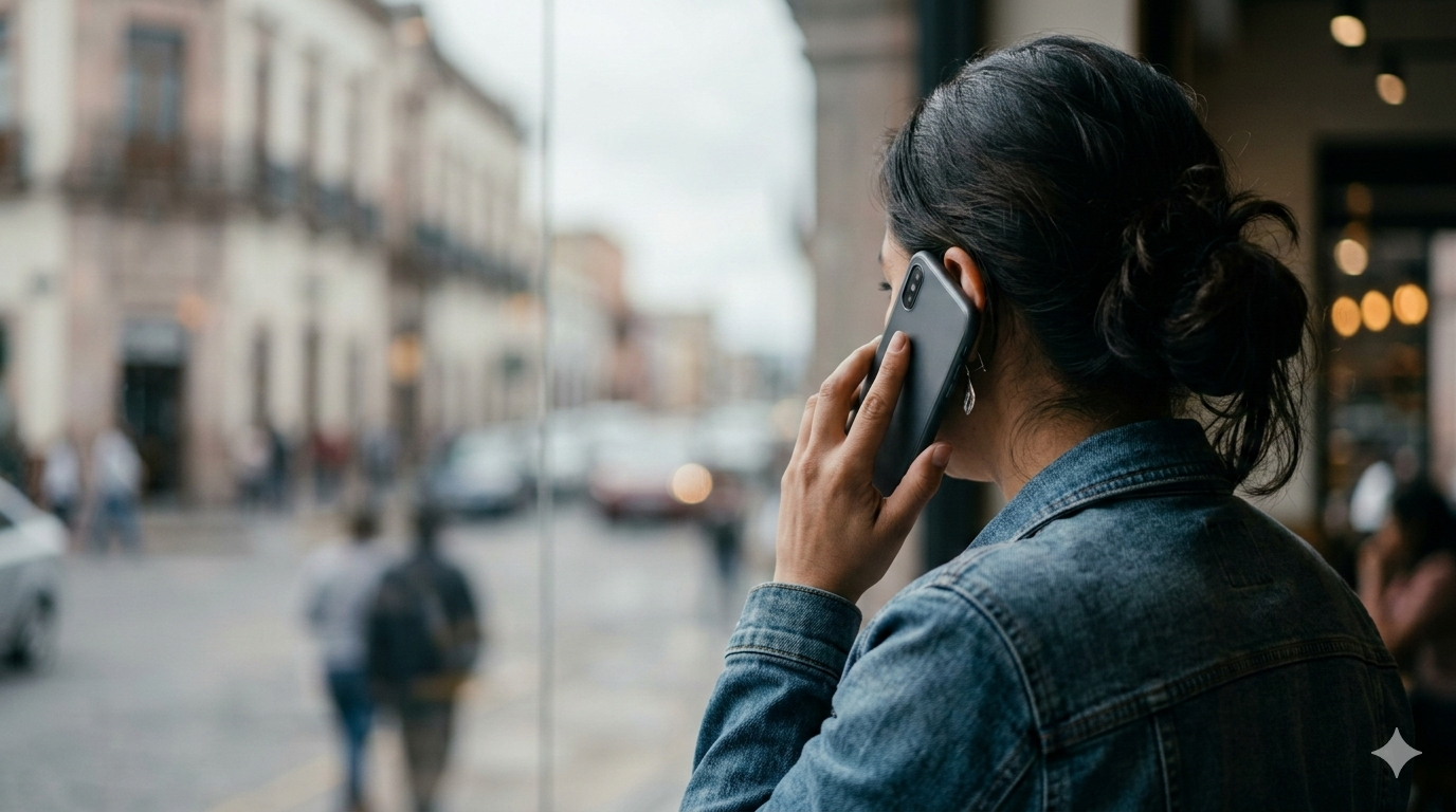 Mujer hablando por teléfono