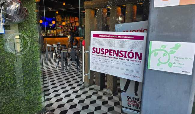 Negocio suspendido por la Profeco