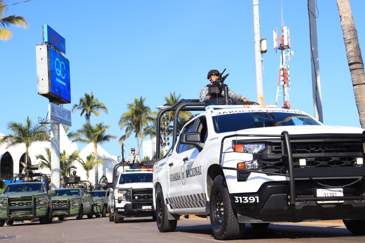 Operativo de seguridad para el Carnaval de Mazatlán.