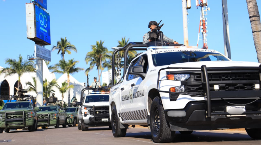 Unidades de seguridad desfilando