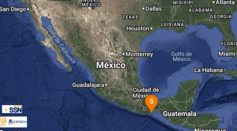 El Servicio Sismológico Nacional reporta sismo en Oaxaca.