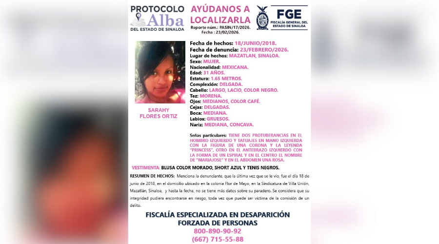 Ficha de búsqueda de Sarahy