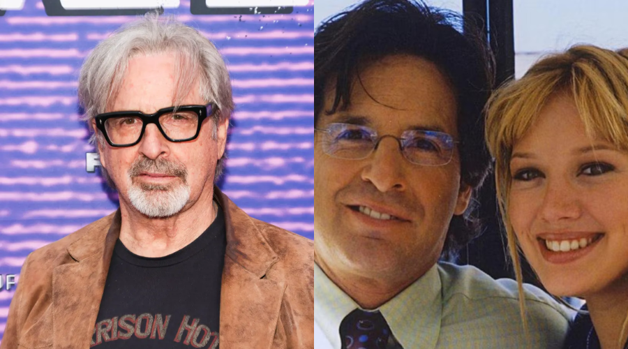 el actor Robert Carradine junto con una foto con la actriz Hilary Duff