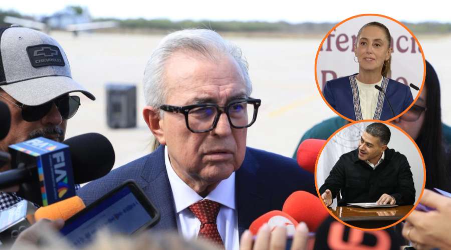 En grande Rocha y en círculos Sheinbaum y Harfuch