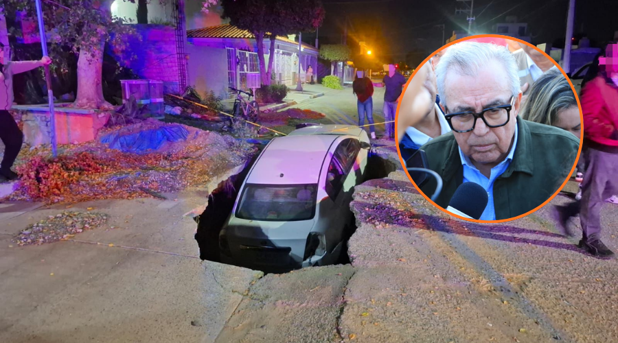 En grande carro dentro de socavón y en circulo Rocha
