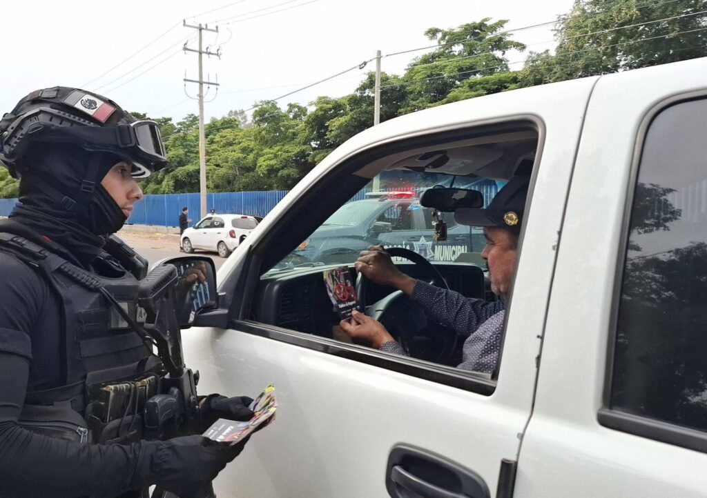 Reciente operativo hecho por la Secretaría de Seguridad y Protección Ciudadana de Ahome en el sector norte de la ciudad