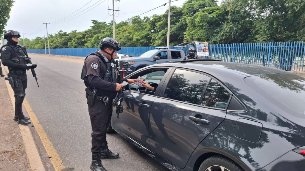 Reciente operativo hecho por la Secretaría de Seguridad y Protección Ciudadana de Ahome en el sector norte de la ciudad