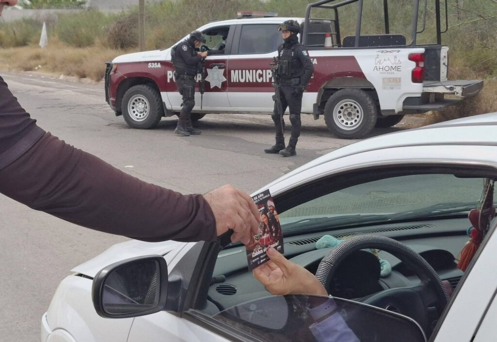 Reciente operativo hecho por la Secretaría de Seguridad y Protección Ciudadana de Ahome en el sector norte de la ciudad