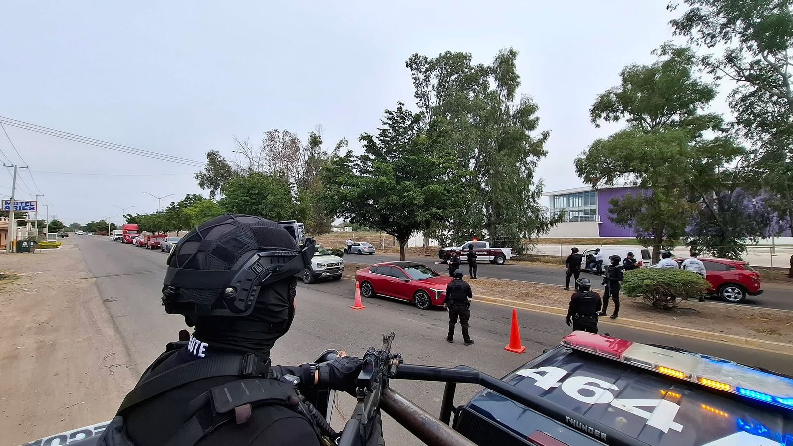 Reciente operativo hecho por la Secretaría de Seguridad y Protección Ciudadana de Ahome en el sector norte de la ciudad