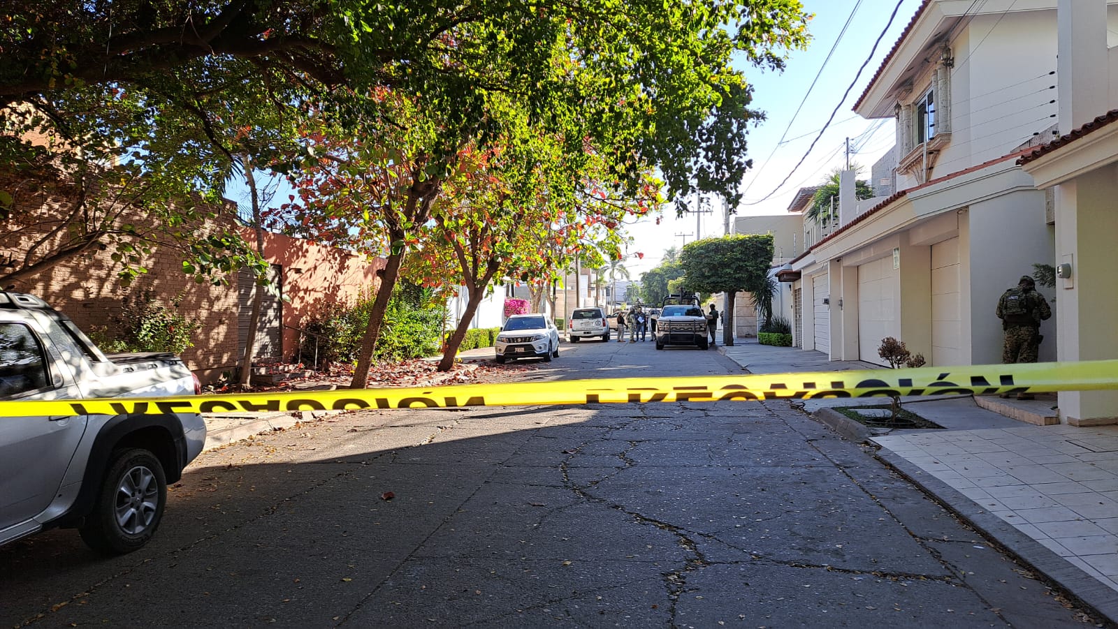 calle cerrada por cinta por homicidio