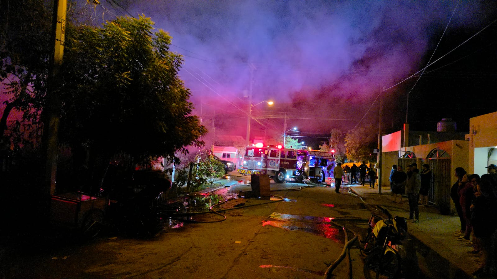 incendio patrullas ayuda de noche