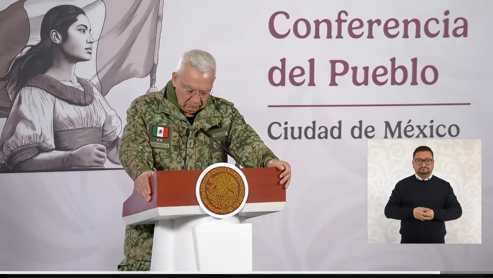 General Treviña durante la conferencia mañanera