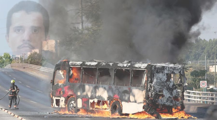 El mencho y camión incendiado en Guadalajara
