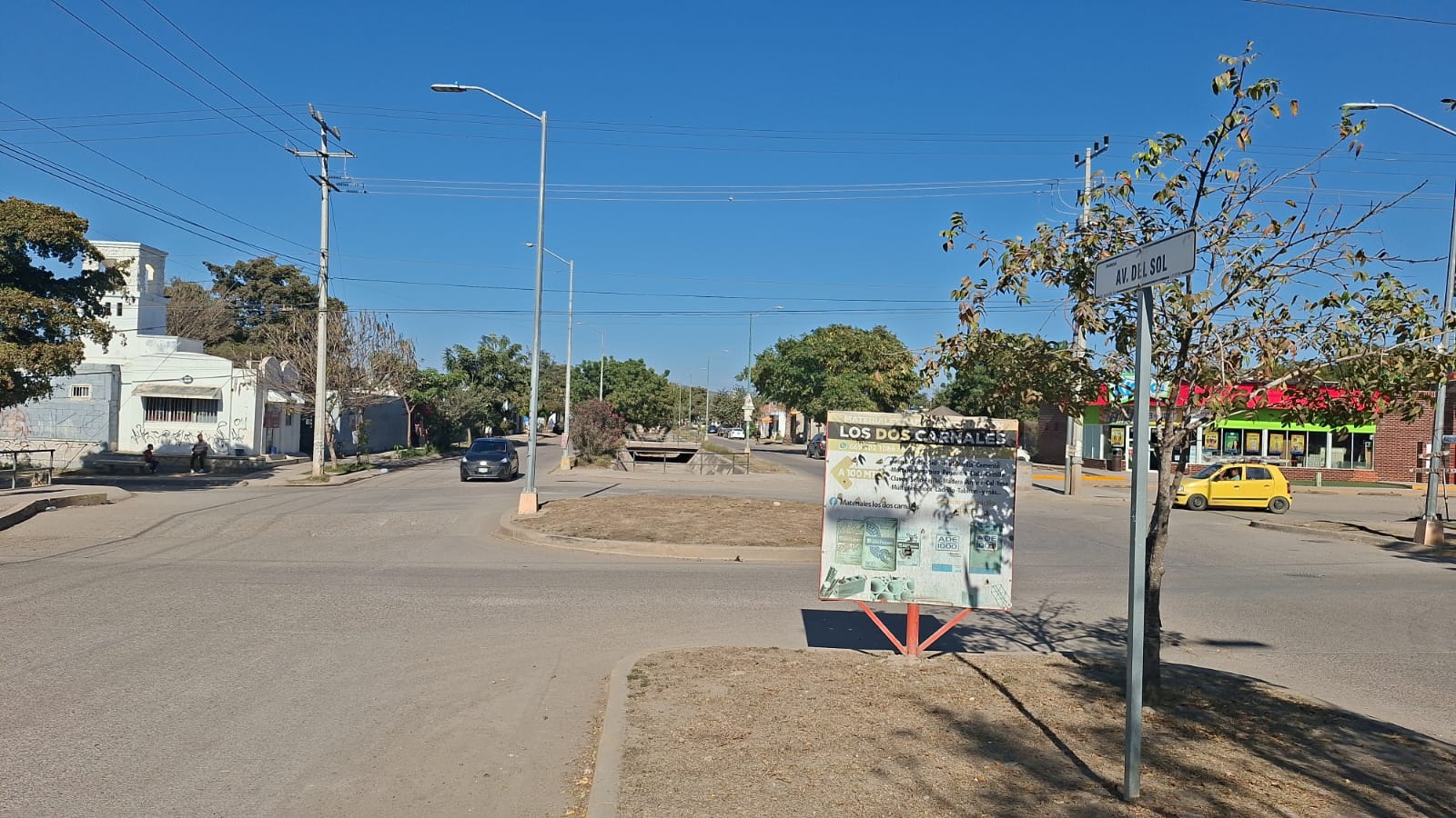 Avenida Del Sol, en donde ocurrió el accidente del agente de la SSPC.