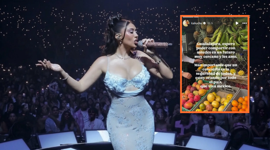 Kali Uchis con cuadro con captura de su historia