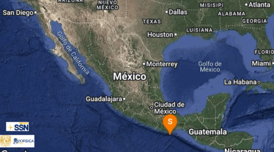 El Servicio Sismológico Nacional reporta sismo en Oaxaca.