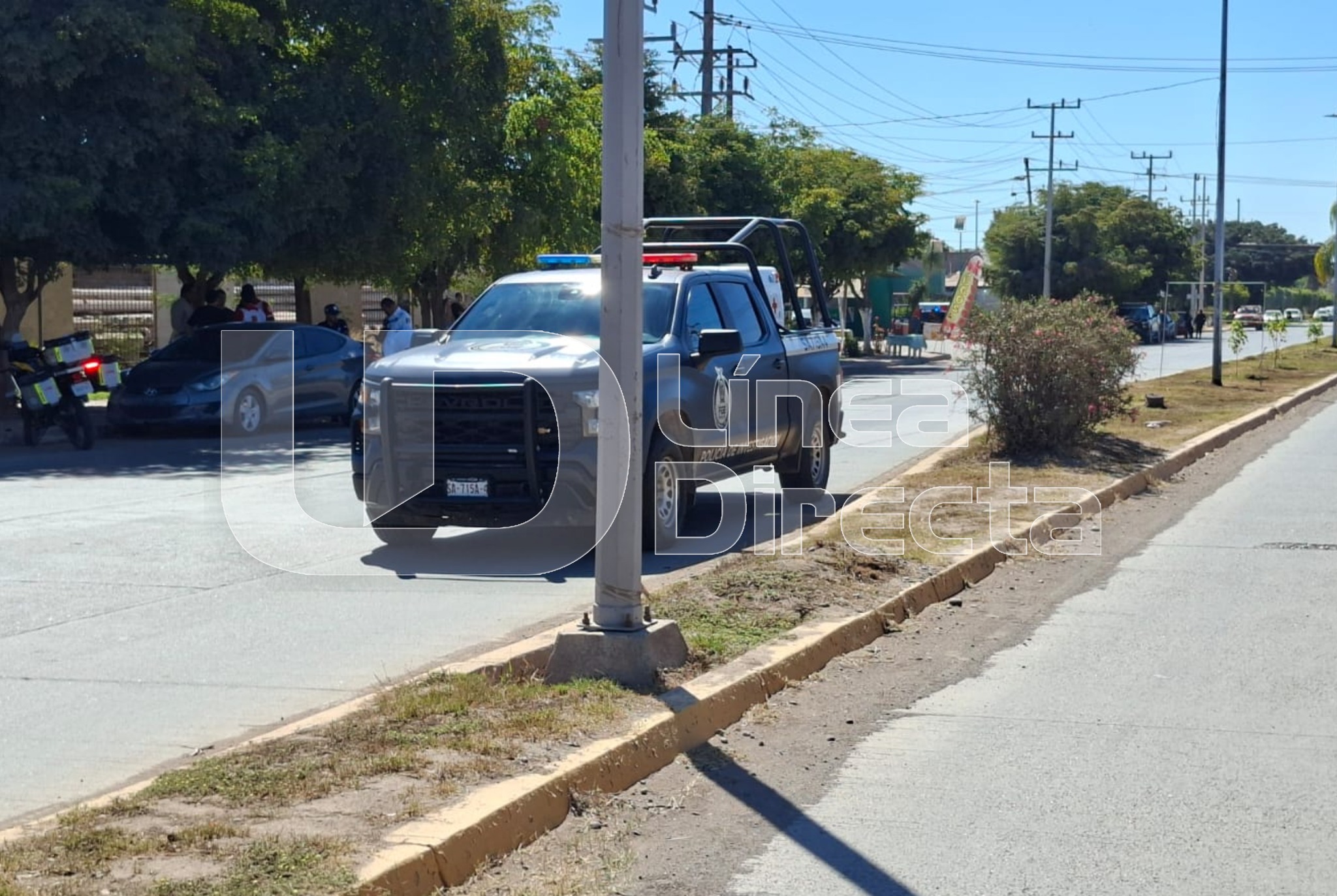 FGE inspecciona zona del accidente entre motocicleta y ambulancia