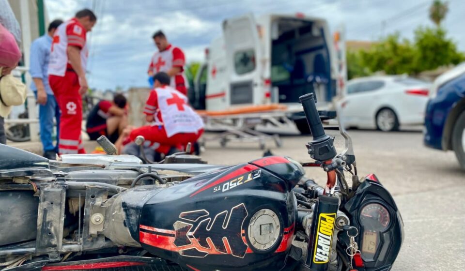 Accidente de motociclista en Guasave