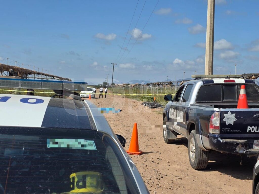 Dos unidades de la policía municipal con dos conos naranjas