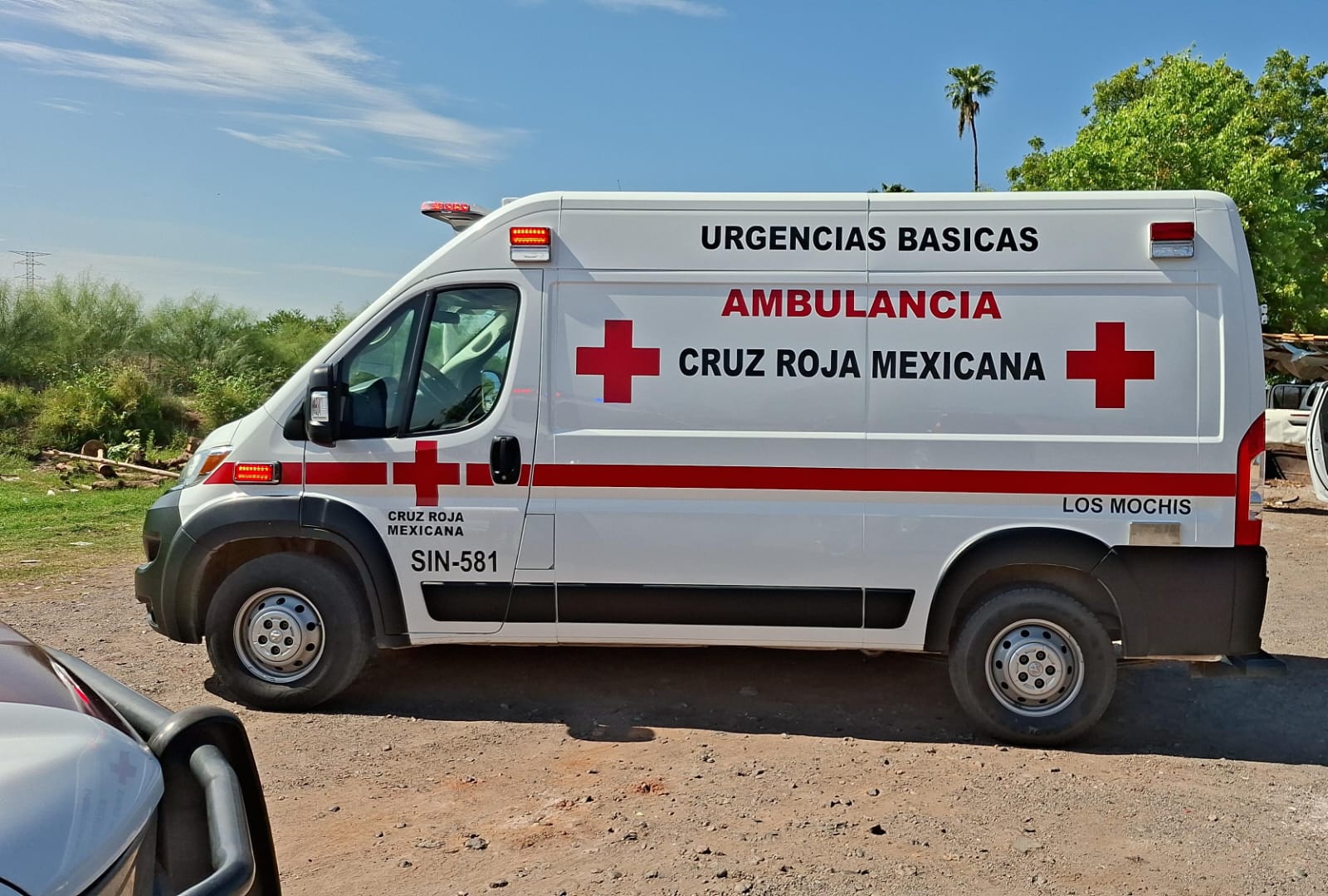 Ambulancia de la Cruz Roja Mexicana en Ahome
