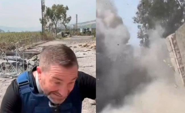 VIDEO: ¡Impactante! Misil explota a metros de periodista en plena cobertura en Líbano