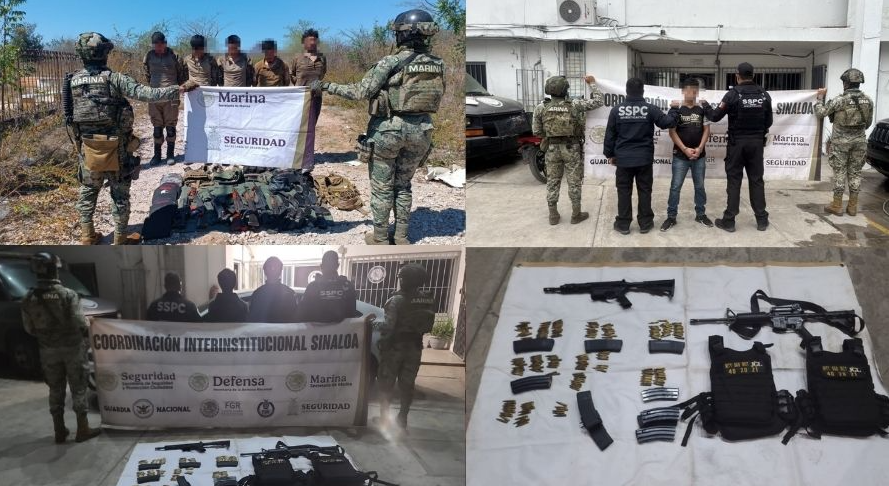 Saldo preliminar: 10 detenidos, 2 armas largas y un vehículo robado asegurado este lunes 16 de marzo
