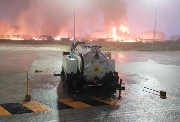 Incendio en refinería Olmeca
