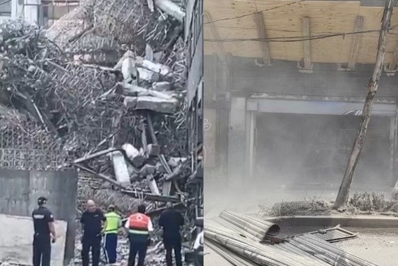 VIDEO: Colapsa edificio en demolición en San Antonio Abad, CDMX; hay al menos 3 personas atrapadas