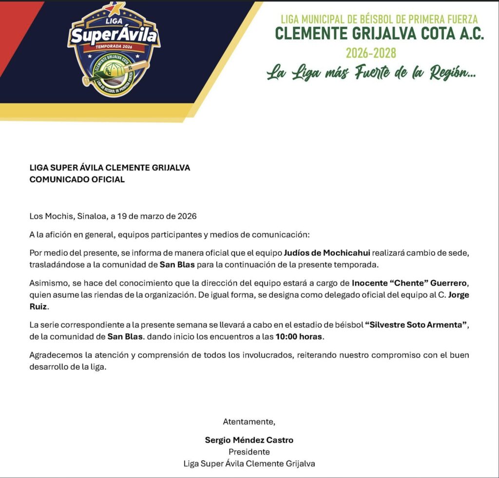 El comunicado oficial sobre el cambio de sede